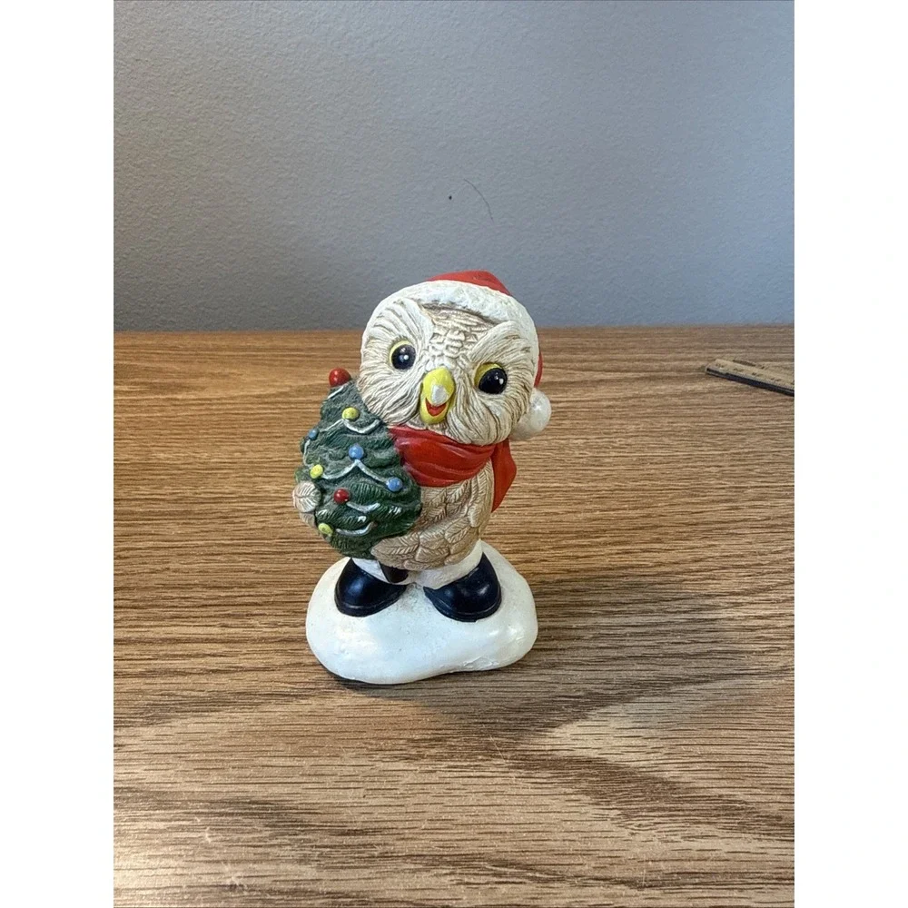 Vintage Pepiware Santa Owl Christmas Noel Hand Painted 4